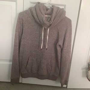 Garage maroon/white marled cowl neck hoodie